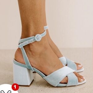 New Baby Blue Velvet Heel